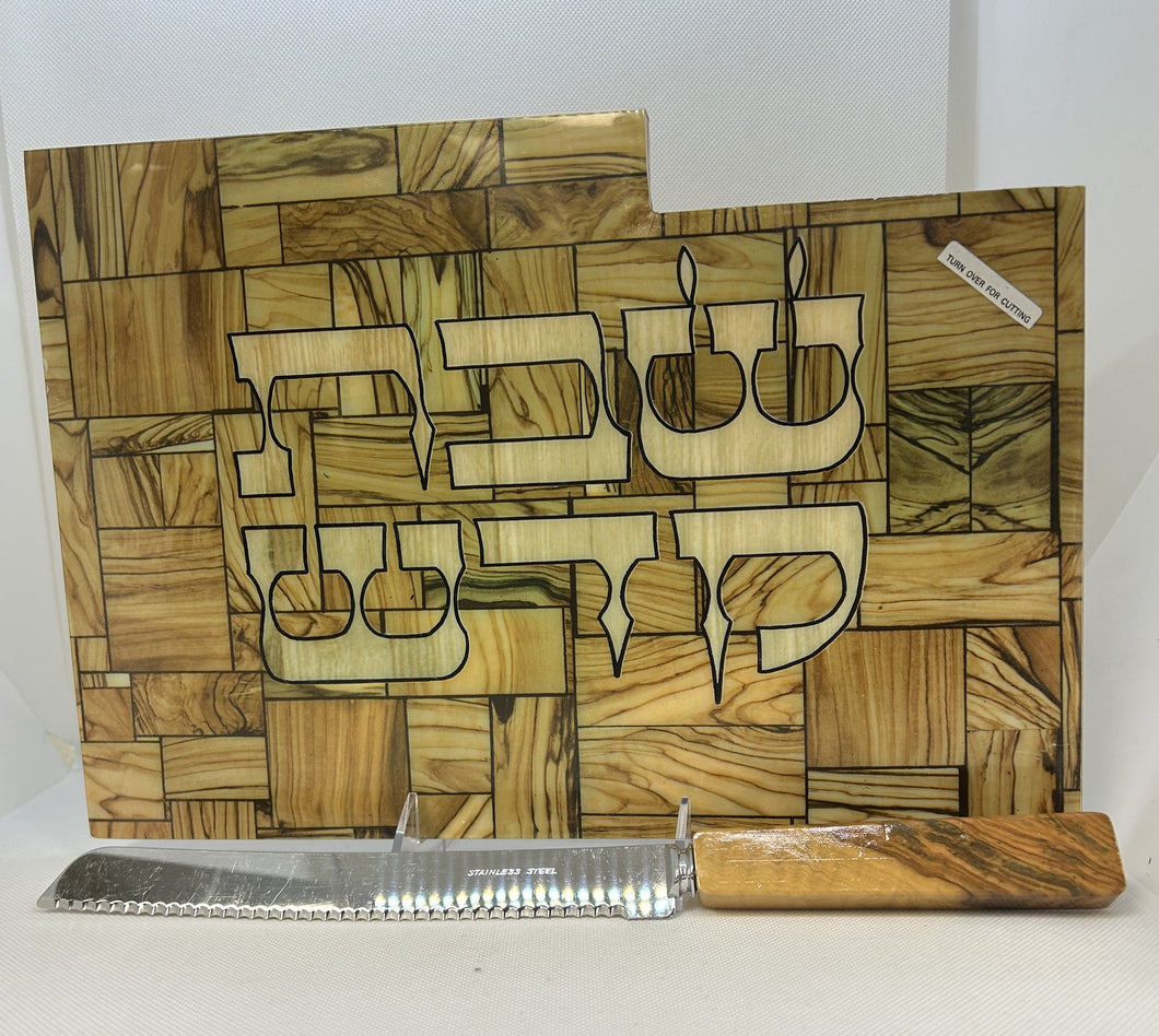 Challah Board with knife