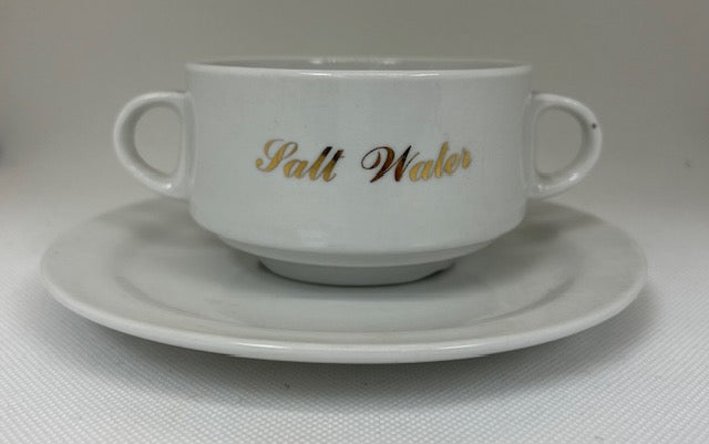 Passover saltwater dish with saucer