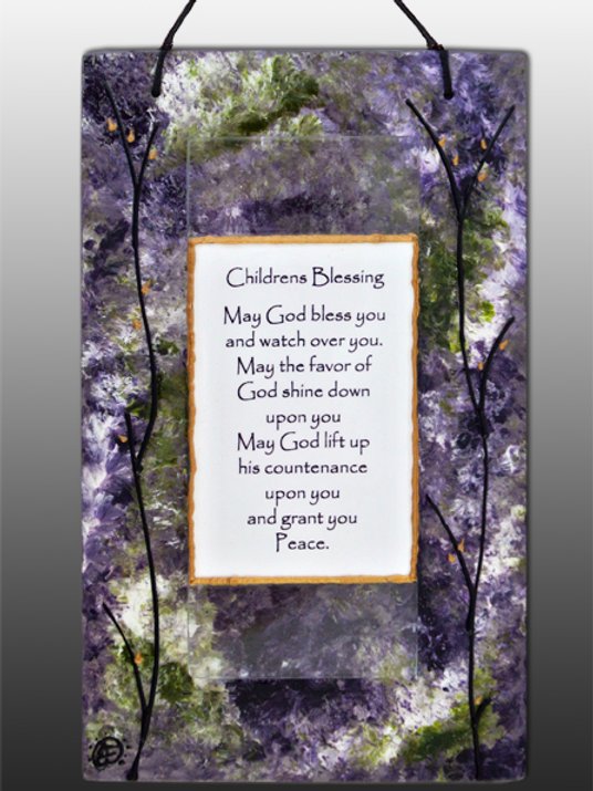 Art on Glass Kids Blessing - Lavendar Field