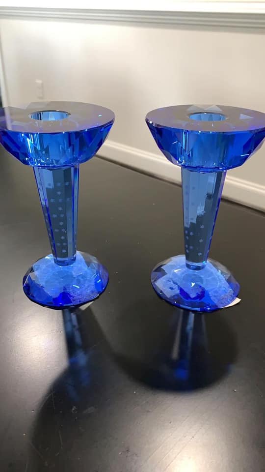 Candlesticks - Badash - Blue Crystal