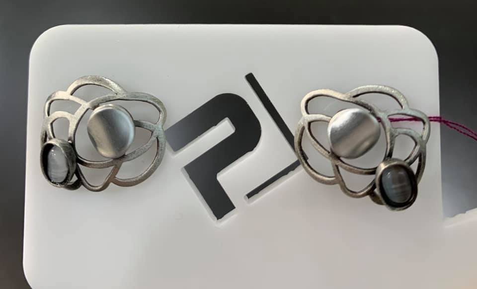 Crono Designs Silver Round Stud Earrings