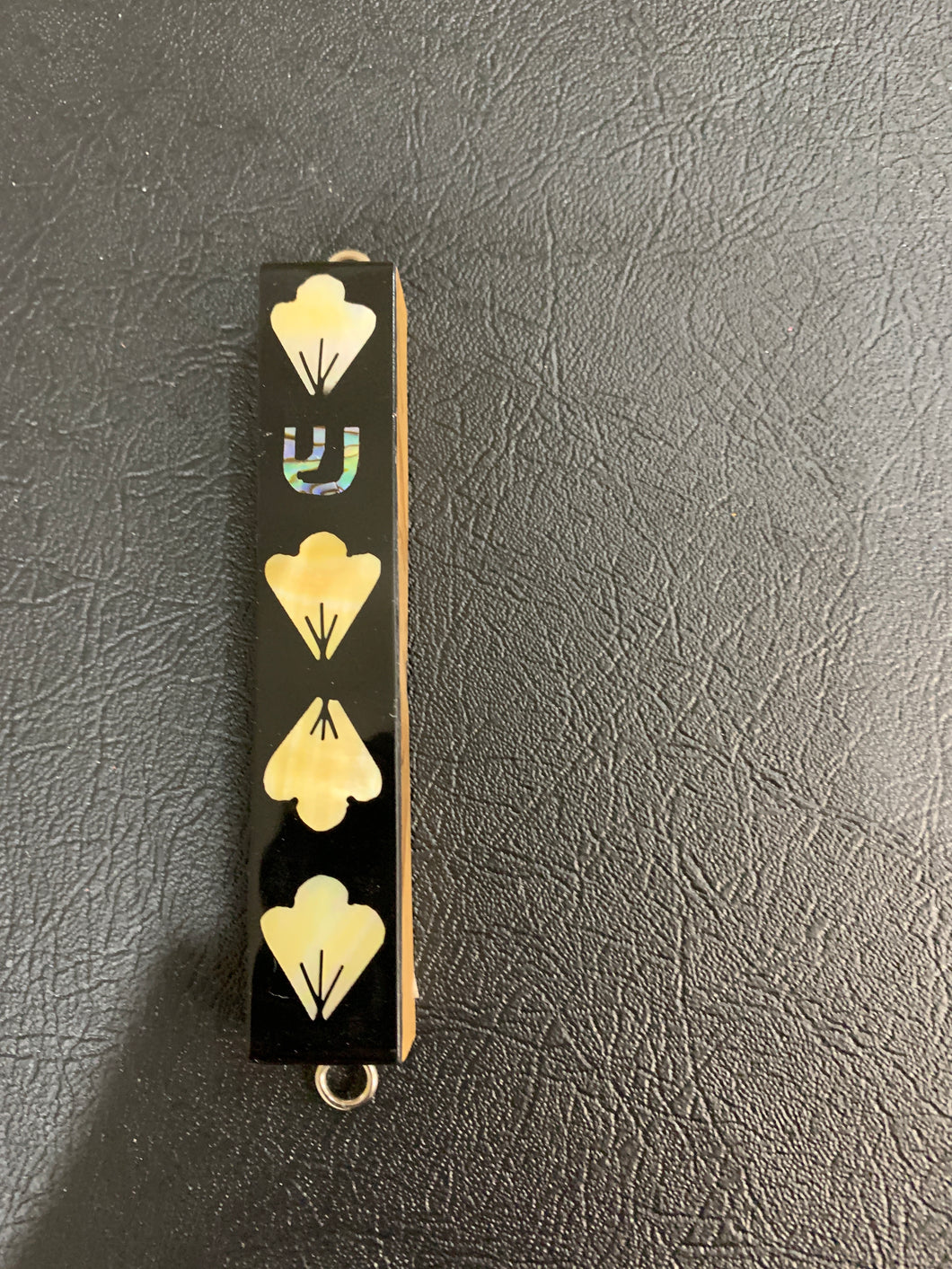 House of Raasche Black Mezuzah w/Conch