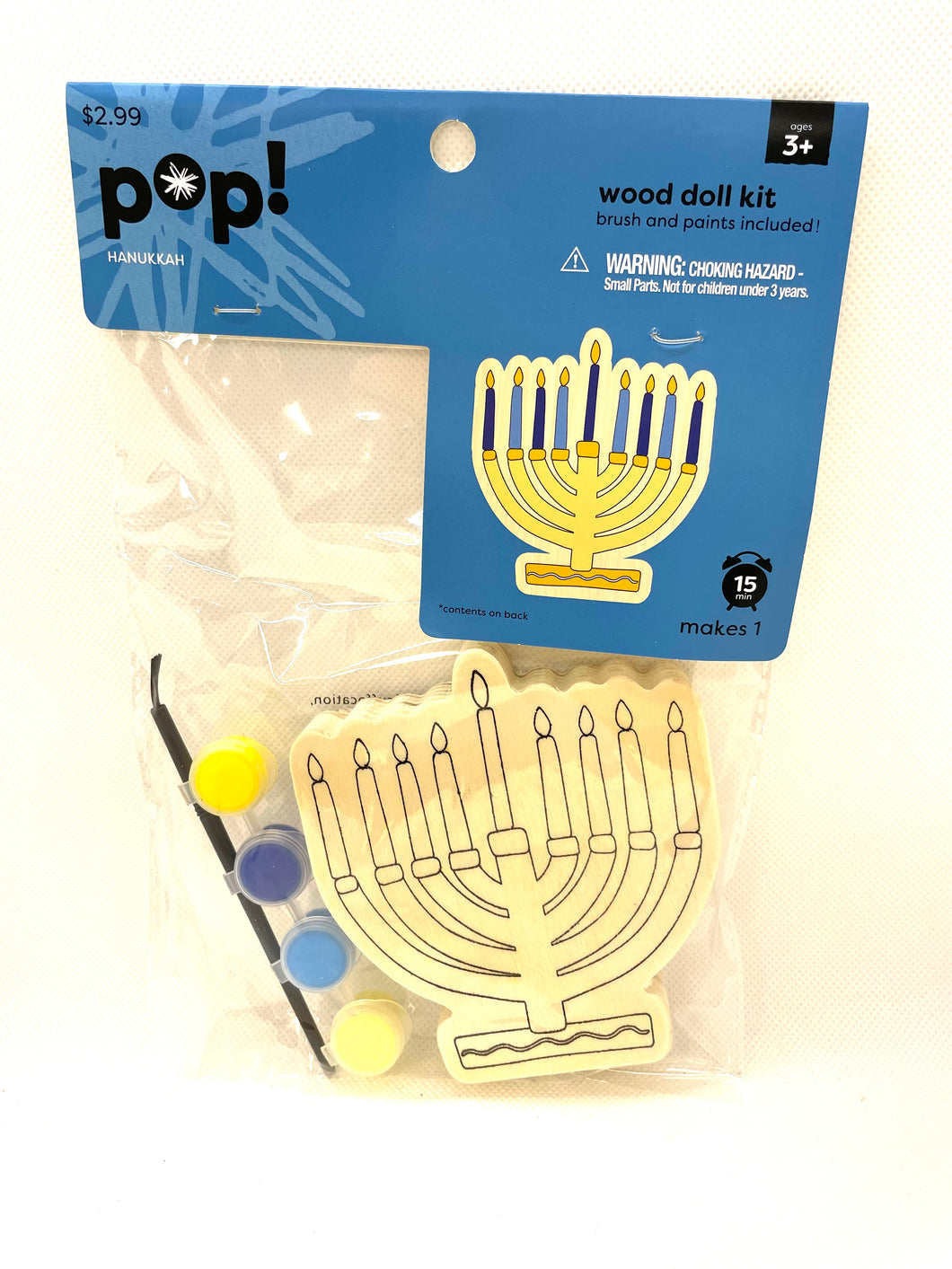 Wood Menorah Painting Kit
