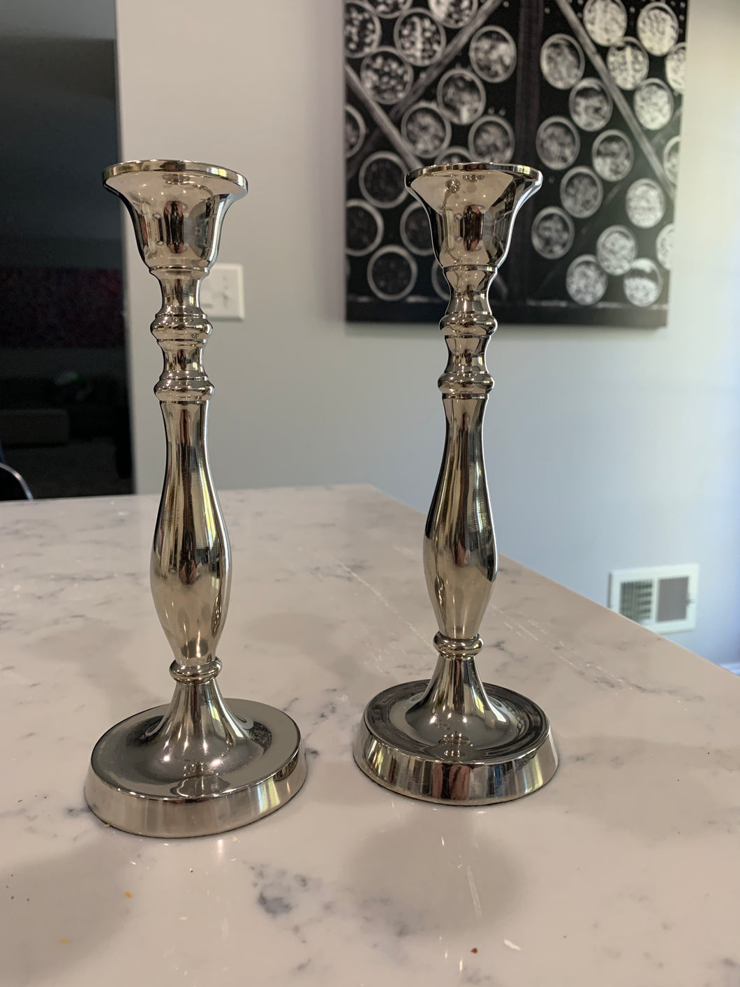 Candlesticks - A + M Judaica Silver Plated