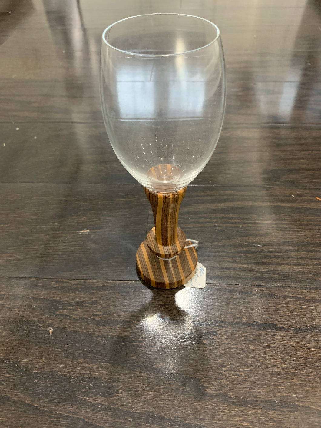 Blue Natural Stripe Wood, Crystal Cup