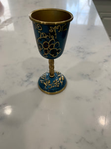 Teal & Gold Kiddush Cup
