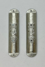 Load image into Gallery viewer, Brushed Silver Rhinestone Mezuzah (kosher scroll not included)
