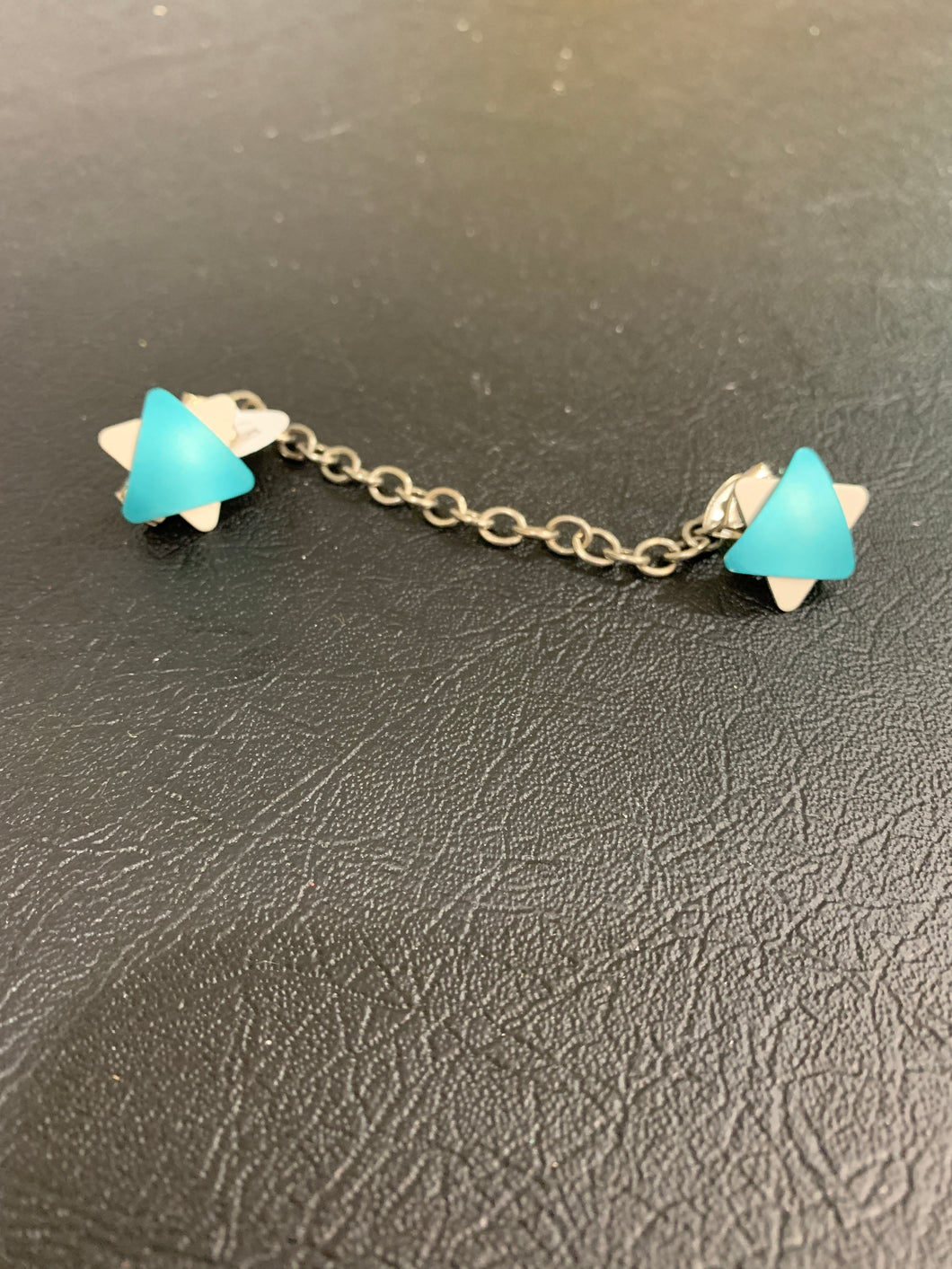 Q-3 Art Blue on Silver Tallis Clips