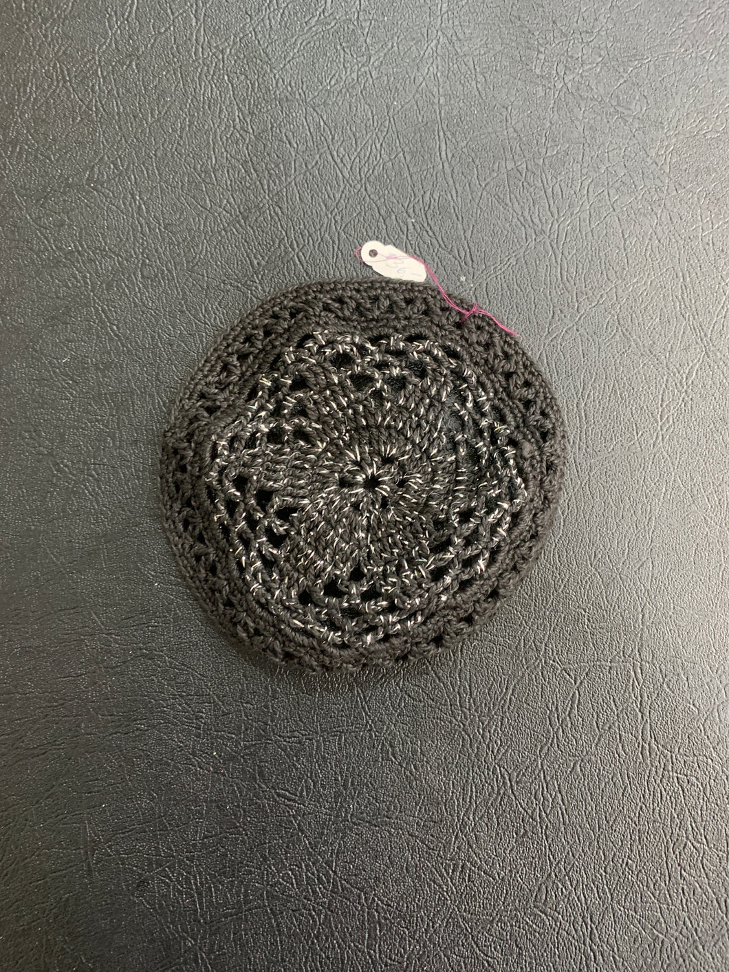 Black & Silver Crochet Kippah