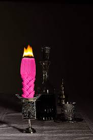 Havdalah Candle - Pink 12 wick braid