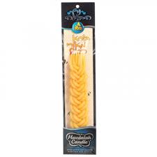 Havdalah Candle - yellow 8 wick braid