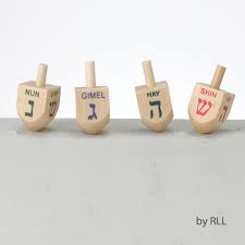 Hanukkah - Large Wooden Dreidels