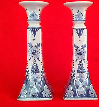 Delft Blue Holland Jeramiek Candlesticks