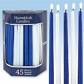 Candles - Blue & White Tapered Hanukkah Candles
