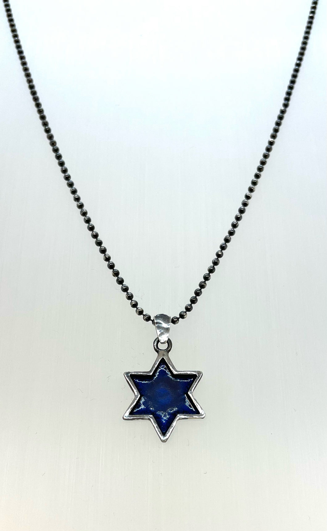 Blue Star of David Necklace