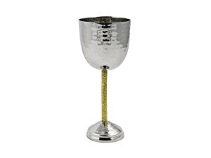 Goblet Hammered with Gold Stem